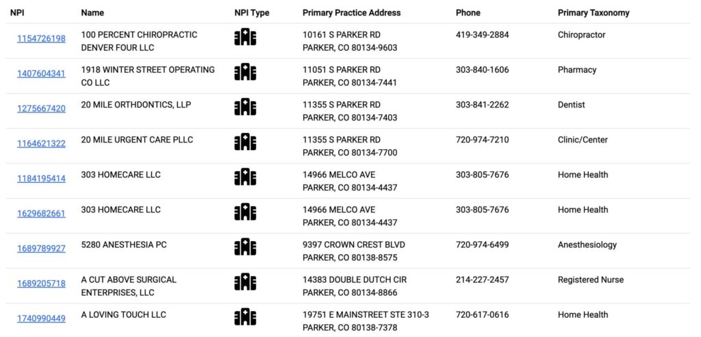 npi lookup on national website