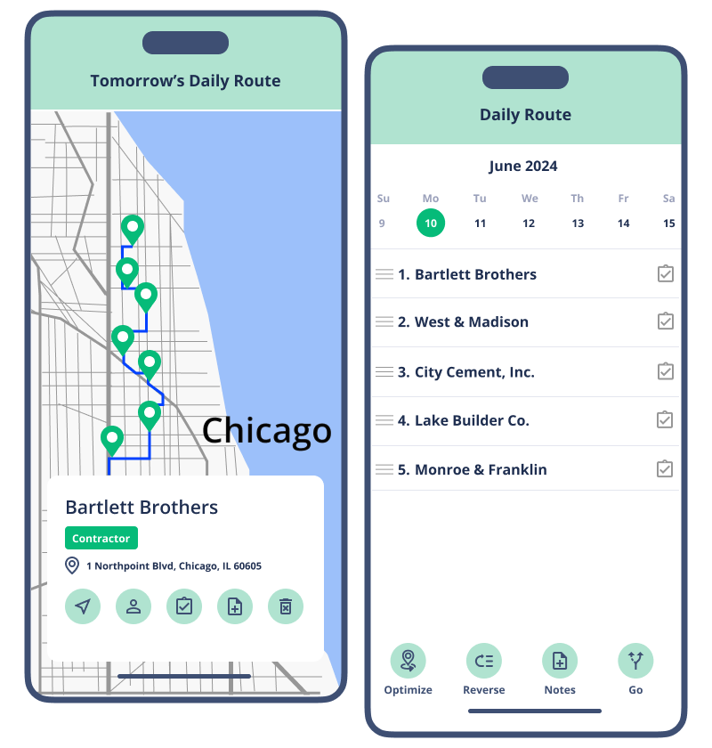 optimize routes with the tap of a button