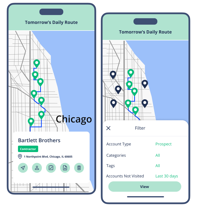 prospect in the route optimization tool