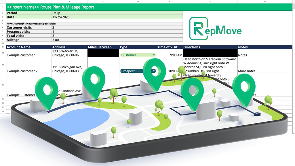 sales route planner free template